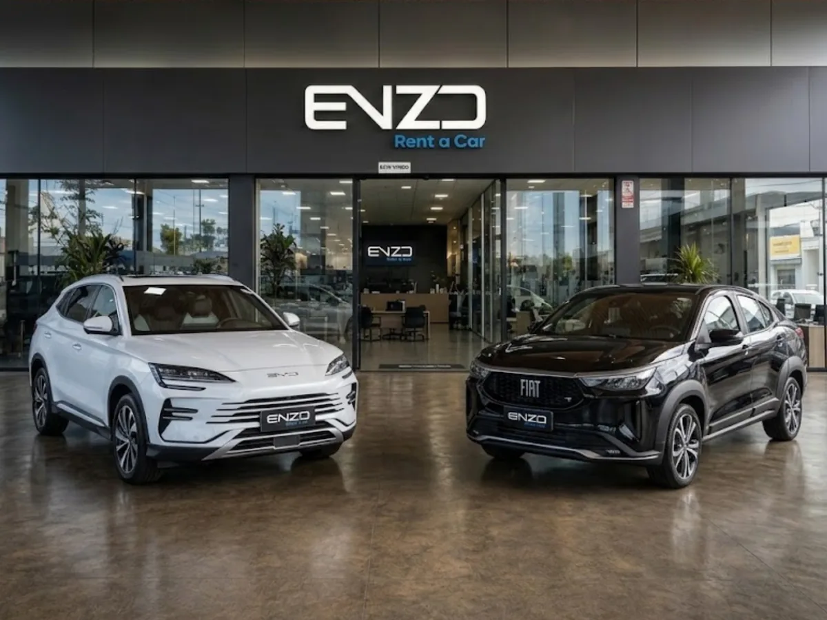 SUVs da frota Enzo Rent a Car na loja em Brasília